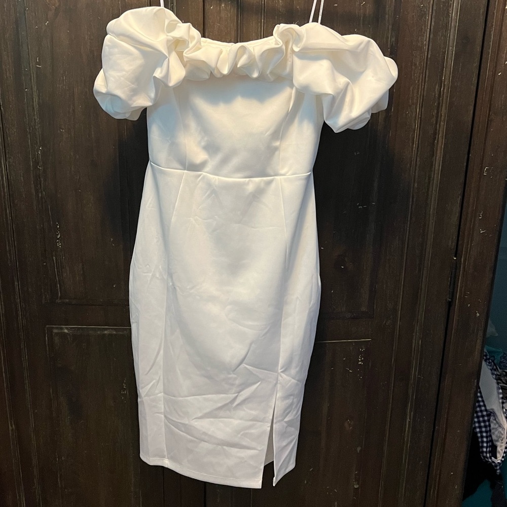 NWT white ruffle dress